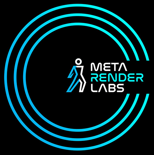 Meta RenderLabs Official Logo | 3 Rings Puppet Design in Green-Blue & White | Door to New World from 3D to AI Labs - 500px